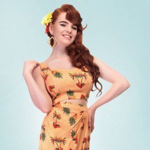 Collectif Mainline Kala Pineapple crop top